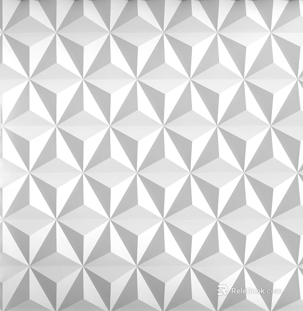 Modern 3D Geometric Wall Decor With White And Gray Textured Pattern 3d model