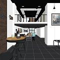 Modern Office Interior With Open Layout Wooden Wall Desks Chairs And Hanging Lights