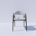 Modern White Dining Chair With Black Metal Legs And Minimalist Design