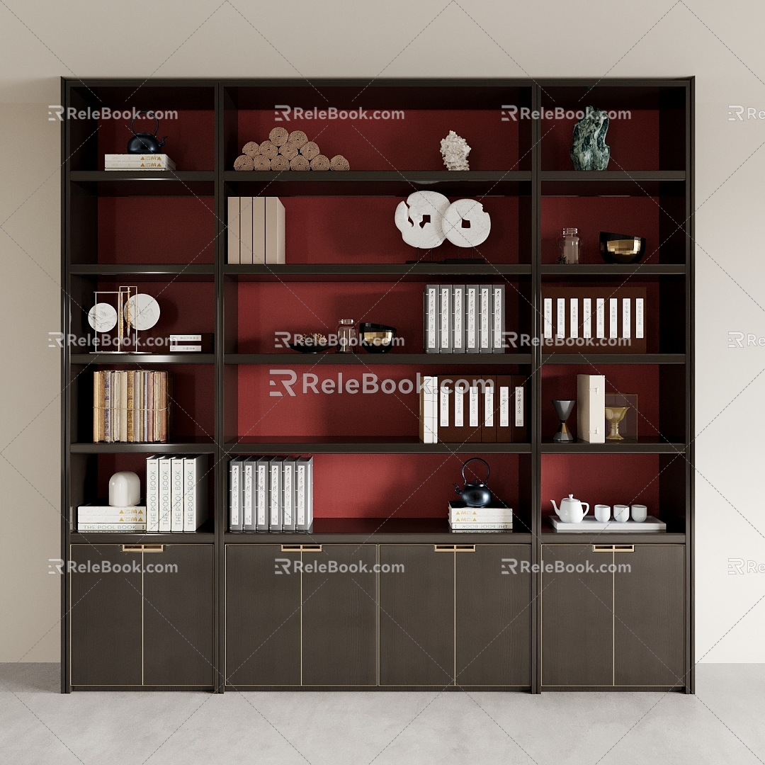 Tea Cabinet Bookcase Display Cabinet Bookshelf Decorative Cabinet Storage Cabinet Wine Cabinet Side Cabinet 3d model