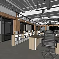 Modern Public Office Space With Open Layout Desks Office Chairs And Storage Cabinets