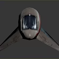 Sleek Futuristic Aircraft With White Body Red Stripes And Transparent Cockpit
