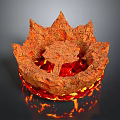 Artistic Lava Like Sculpture With Multi Petaled Structure And Glowing Red Orange Hue