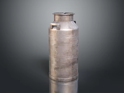 Industrial Metal Cylindrical Container Equipment With Side Handles Shiny Surface 3d model