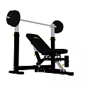 Adjustable Weight Bench Press Station with Barbell and Weight Plates for Home Gym Workouts