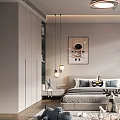 Modern Kids Room Interior Design With Bed Bookshelves Toys Rug And Astronaut Artwork