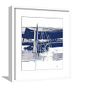 Black And White Abstract Wall Art Decor With White Frame And Lines 3d model