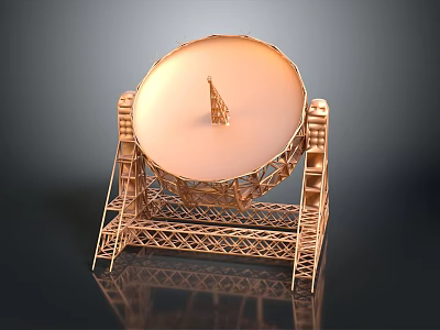 Industrial Equipment With Circular Metallic Platform And Heavy Duty Support Frame 3d model