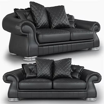 Sofa by ALISON NEW TREND CONCEPTS Leather Sofa Classic Sofa Buckle Leather Sofa 3d model