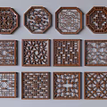 Traditional Wooden Carved Lattice Windows With Octagonal And Square Intricate Designs