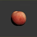 Fresh Ripe Peach With Juicy Red And Pink Smooth Skin On Black Background