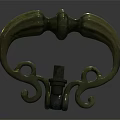 Vintage Bronze Decorative Ornament Set With Symmetrical Scroll And Curved Design