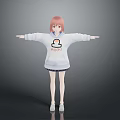 Woman with pink hair in white hoodie with KUROI logo arms outstretched against gray background