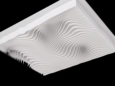 Modern Ceiling With White Wave Pattern Design 3d model
