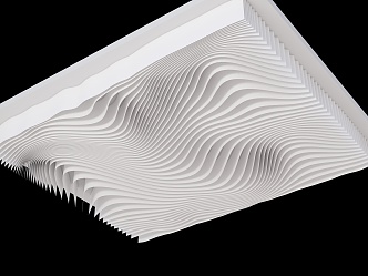 French Textured Paper Ceiling Wave Grille Ceiling Corrugated Ceiling Special-Shaped Grille Ceiling Lobby Ceiling Commercial Ceiling Restaurant Ceiling 3d model