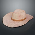 Woven Straw Hat With Wide Brim And Brown Band For Summer Daily Use