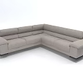 Modern Light Gray Fabric Sectional Sofa With Comfortable Seating And Modular Design 3d model