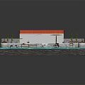 Traditional Wooden Watercraft At Dock By White Building With Red Roof Greenery And Sparkling Water