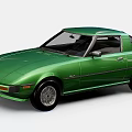 Green Classic Sports Car With Two Door Design And Sleek Exterior Look