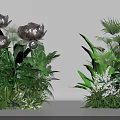 Floral Installation Design With Red Flowers Green Leaves And Various Green Plants