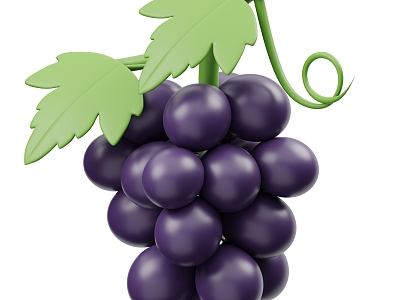 Modern Grape Cartoon Grape Fruit Cartoon Fruit 3d model