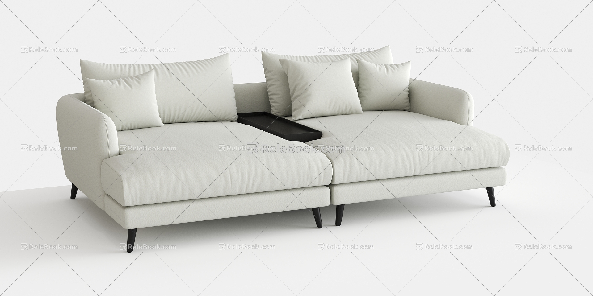 velvet double sofa 3d model