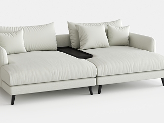 velvet double sofa 3d model