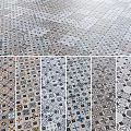 Various Patterned Tiles With Geometric Designs And Colorful Motifs
