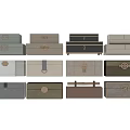 Decorative Ornament Set With Fabric Wooden Boxes And Metal Clasps In Neutral Tones