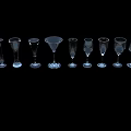 Elegant Wine Bottles and Crystal Glasses Collection Arranged on Modern Wooden Table for Home Bar
