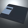 Vintage Black 3.5 Inch Floppy Disk Classic Data Storage Device With Retro Design 3d model