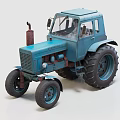 Old Blue Vintage Tractor With Large Wheels Classic Design And Retro Appearance
