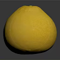 Ripe Fresh Yellow Pomelo Fruit on Black Background with Reflection