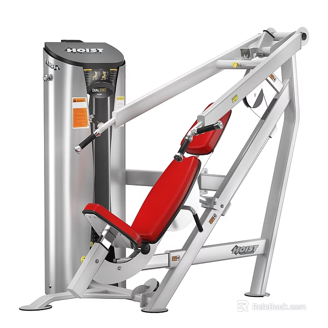 Gym Strength Training Sports Equipment With Seated Design Red Seat And Metal Frame 3d model 