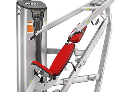 Gym Strength Training Sports Equipment With Seated Design Red Seat And Metal Frame 3d model