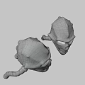 Two Beige And Silver Skull Hats With Mesh Face Mask And Side Tube Design