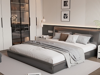 Modern Italian Double Bed 3d model