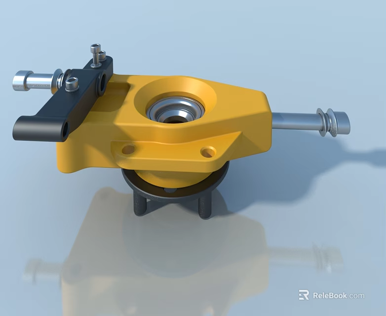 High Quality Yellow Metal Swing Door Hinge Hardware With Durable Design 3d model