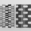 Modern Room Divider With Striped Pattern And Oval Cutout Design For Interior Decor 3d model