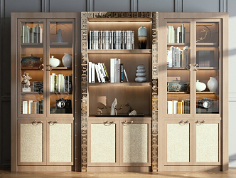 New Chinese-style bookcase decoration combination 3d model