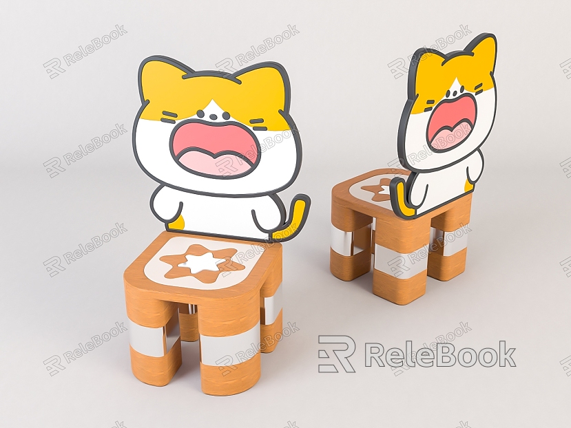 Modern Children's Chair Wooden Children's Stool Beauty model