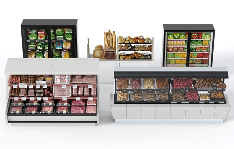 Modern Freezer Supermarket Freezer 3d model