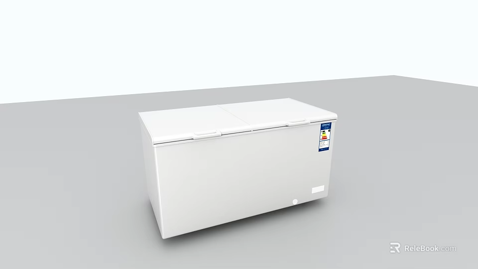 Dessert Shop Commercial White Freezer for Storing Fresh Pastries and Ice Cream 3d model 