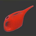 Red Streamlined Functional Household Kitchen Tool With Long Handle And Holes