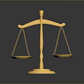 Golden Balanced Scale as Essential Household Item with Shiny Base and Reflections