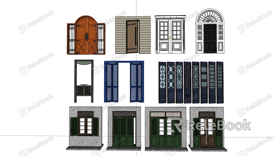 Retro Gate Folding Door model