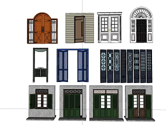 Retro Gate Folding Door 3d model
