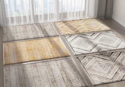 Modern Square Carpet Combo 3d model