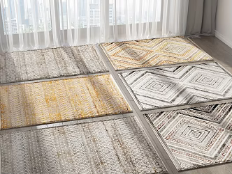 Modern Square Carpet Combo 3d model