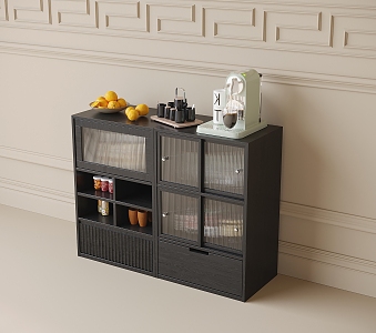 French Low Sideboard Food Cabinet Cupboard 3d model